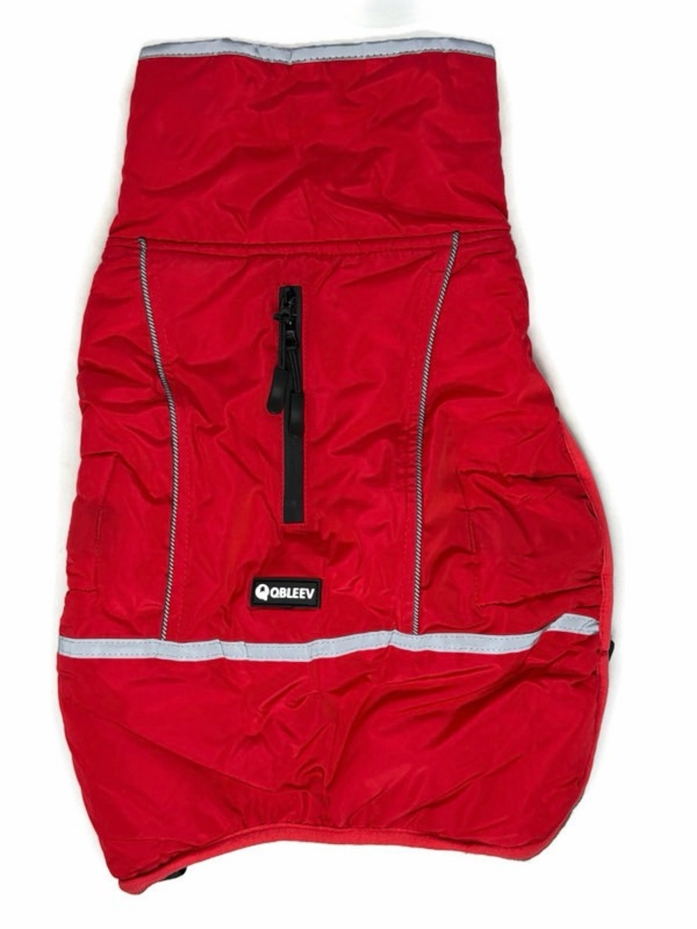 Red Dog Coat with Grey Fleece Lining